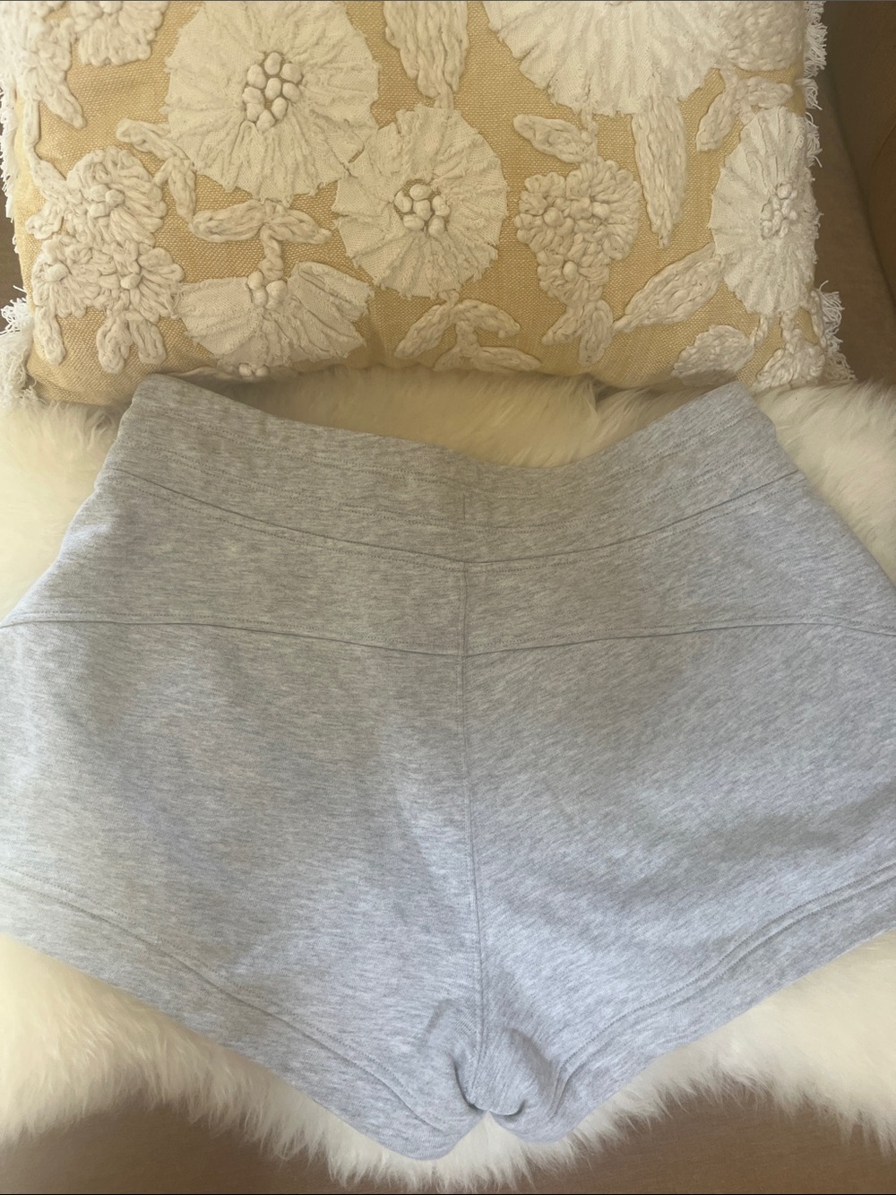 Light Gray Women’s Lounge Shorts with Drawstring - Picture 3 of 5